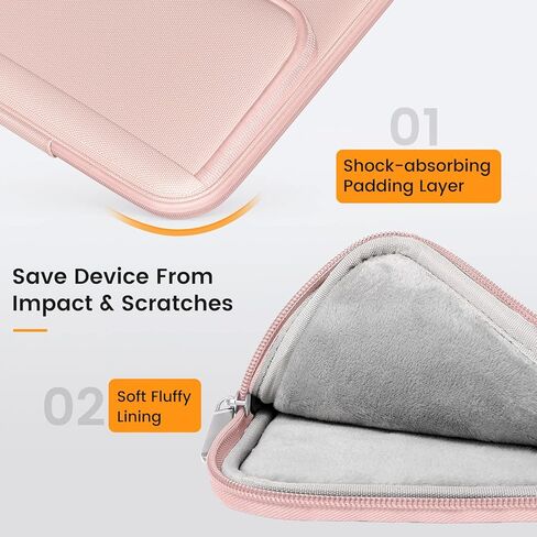 MoKo 13-14 Inch Laptop Sleeve Bag Fits New 13-inch Mac Air M5 & Mac Neo A18 Pro, 14" MacPro M5/M4/M3/M2/M1, 13" Mac Air, Polyester Bag with Double Pockets, Retractable Handle, Black & Gray in Kuwait