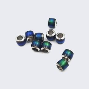 10pcs Mood Beads Color Changing by Temperature Large Hole Barrel Spacer Beads with Stainless Steel Core 6 * 6mm