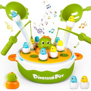 Dinosaur Pop Up Board Games, 4-in-1 Magnetic Fishing Games Set, Dinosaur Operation Game for Toddlers Ages 3+ Birthday