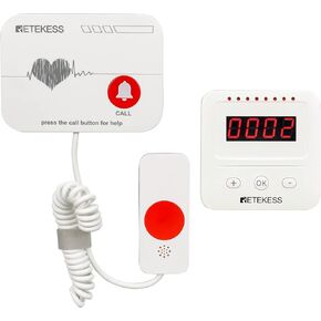 RETEKESS TH106 PAGER WIRELESS PAGER ، أنظمة الإنذار الطبي ، الدعم الداعم للبطارية ، سحب زر الاتصال بحبل لكبار السن ، كبار السن ، المرضى ، المعوقين