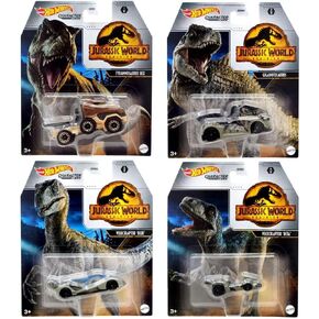 Hot Wheels Jurassic World Character Cars Set of 4 Diecast Vehicles from GRM80-956A Release