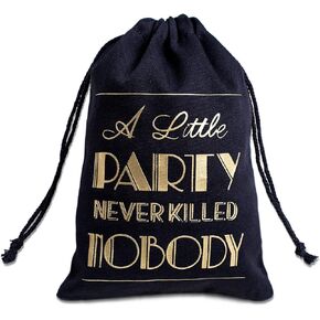Hangover Kit Bags Adult Party Favors Bachelor Party Bachelorette Party Supplies 21st Birthday Party 1920s Party 5x7 Inches, Black Set 10