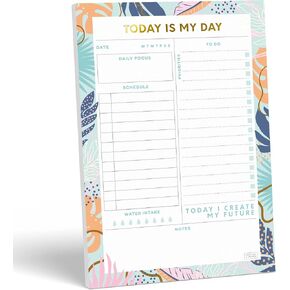Sweetzer & Orange Today Is My Day Daily Planner Notepad. Undated Planner, Daily Agenda, Focus, and To Do List Pad with Daily Checklist. 52 Day Planner Calendar Pages, 7x10 Organizer Planner