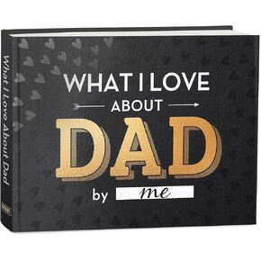 What I Love about Dad Book, Fill-in-the-Blank Book for Dad - Father's day Gifts for Dad from Daughter, Son, Kids - Birthday Gifts for Dad, Dad Birthday Gifts - Dad Christmas Gifts, Stocking Stuffer