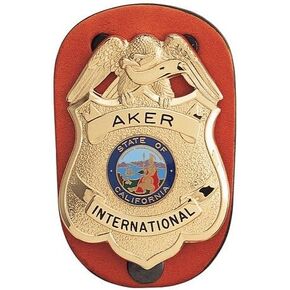 Aker Leather 590 Clip-On Federal Badge Holder, Black