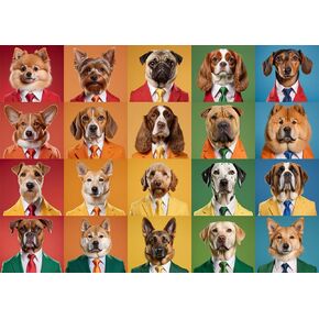 CORPORATE DOGS 1000 قطعة بانورامزو للألغام للبالغين ، 27.6 "× 19.7" (لغز الكلاب)