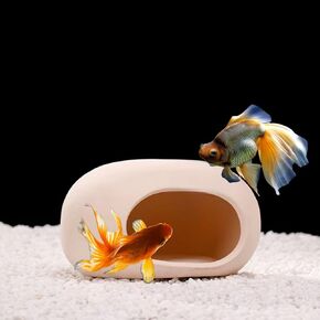 Saim Aquarium Cave Cave Decorations ، Betta Fish Tank accessories for shrimp cichlid breading fish fish bowl hide toyout hideout - light green