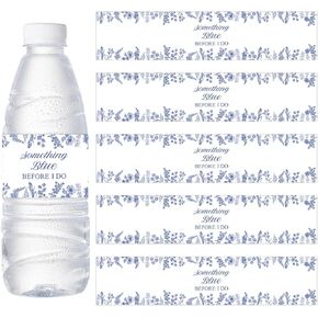 Something Blue Before I Do Bridal Shower Decorations Blue Floral Water Bottle Label Something Blue Before I Do Water Bottle Wraps for Women Bridal Shower Bachelorette Engagement Wedding Party Supplies