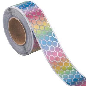 Colorful Reflective Heat Transfer Vinyl Iron On Tape for Clothing Honeycomb-Shaped 1 inch x 10 Yard
