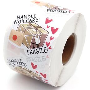 Littlefa 1.5" I’m Fragile with Box Design Stickers, Thank You Stickers,Bakeries Stickers,Handmade Stickers,Small Business Stickers, Envelopes Stickers, Gift Bags Packaging 500 PCS