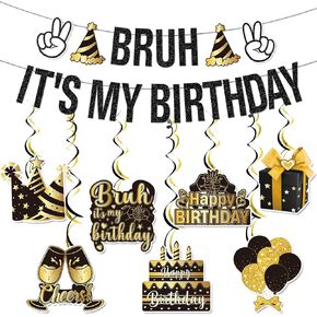 Bruh It’s My Birthday Banner Bruh Its My Birthday Decorations Boys Birthday Party Decorations Teen Birthday Decorations Boy Birthday Decorations