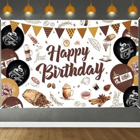 Coffee Happy Birthday Backdrop Coffee Theme Birthday Party Decorations Coffee Banner Beans Chocolate Afternoon Tea Party Coffee Shop Decorations Photo Studio Props