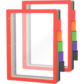 HABGP 16Pcs/2 Set 8 Tab Dividers for 3 Ring Binder, 16 Pcs Clear Color 3 Ring Binder Dividers with Tabs, Page Folder Dividers, Plastic Tabbed File Dividers with Tabs, Three Ring Binder Index Dividers