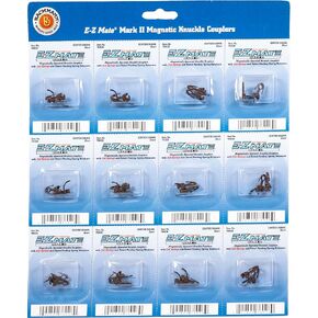 Bachmann Trains - E-Z MATE MARK II COUPLERS - MAGNETIC KNUCKLE COUPLERS with METAL COIL SPRING - CENTER SHANK - SHORT (12 pair/card) - HO Scale