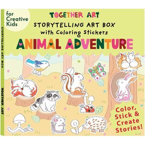 Animal Adventure Storytelling Art Box – Color, Stick & Create Your Story! 7 Creative Projects with Coloring Stickers, Fun & Interactive for Kids 4+, Great for Family Activities & Gifts
