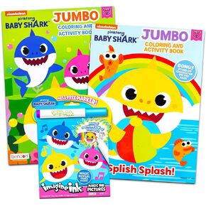 Baby Shark Activity Coloring Book Set - Bundle Includes Baby Shark Coloring Books, Stickers, Games, Puzzles, and More | Baby Shark Party Supplies