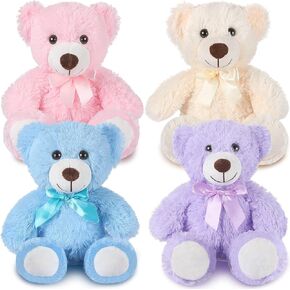 Civaner 4 Pack 14 Inches Bear Plush Stuffed Animals Cute Soft Bears Gifts Bulk for Girls Boys Girlfriend(Light Brown)