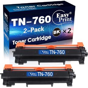 EASY PRINT EASY PRINT Compatible Toner Cartridge Replacement for Brother TN-760, Black, 2 Pack