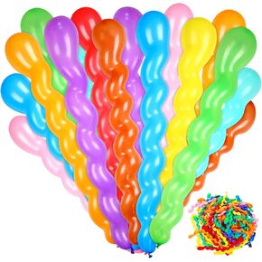 500 Pcs 40 Inches Latex Spiral Balloons Assorted Colors Party Balloons Twisted Long Balloons Colorful Silly Balloons Playing Birthday Festival Party Decorations Supplies, 9 Colors