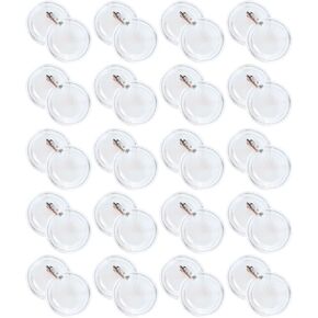 20 Pack Clear Button Pins 1.5 inch DIY Button Pins Kit Make Your Own Acrylic Buttons with Sublimation Maker Set for for Christmas Craft Supplies DIY Badges School Projects