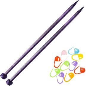 Knitpro j'adore cubic reative reptting reetles 14 inch ، الحجم 6 (35 سم ، 4.00 مم) مع 10 علامات غرزة ملونة