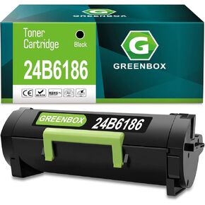 GREENBOX 24B6186 Black High Yield Remanufactured Toner Cartridge Replacement for Lexmark 24B6186 for M3150 XM3150 XM3150h Printer (1 Black,16,000 Pages)