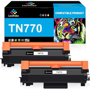 LeciRoba TN770 Super High Yield Black Toner Replacement for Brother TN 770 TN-770 for Brother HL-L2370DW HL-L2370DWXL HL-L2370DWXLL MFC-L2750DW MFC-L2750DWXL MFC-L2750DWXL Printer (2 Pack)