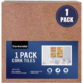 Corksidol Cork Board Cork Dart Board Backer 18x18x 0.5 Inches -Bulletin Board-Cork Board- Ultra Strong Self Adhesive Backing for Floor/Wall/DIY-1 Pack
