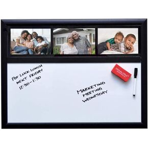 Ultimate Office Magnetic Whiteboard 24 x 18 Memo Board Plus, 3 Photo Frames, Marker & Magnetic Eraser. Organize and Display Photos, Notes and Reminders. Ideal for Home, Office, Cubicles or Classrooms