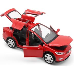 Toy Car Model x, Pull Back Car Toys Alloy Vehicles with Lights and Sound 1:32 Scale Model Car (Blue)