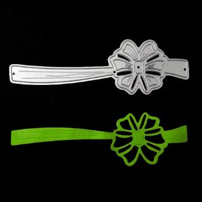 5.7 by 1.9 Inches Flower Bow Metal Cutting Dies for Scrapbooking Card Making Christmas Craft Dies (WS-028)