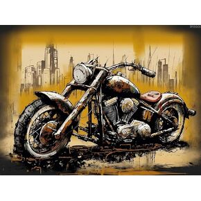IPISSOI Diamond Art Kits Motorcycle Diamond Art DIY Full Drill 5D Diamond Art Round Gemstone Crystal Motorcycle Diamond Art Kit for Room Wall Decor 12x16in/30x40cm