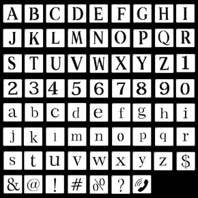 2 Inch Letter Stencils Symbol Numbers Craft Stencils, 70 Pcs Reusable Plastic Alphabet Spray Paint Stencils for Painting on Wood, Wall, Fabric, Rock, Glass, Signage, DIY Craft Decoration