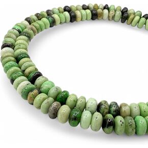 ABCGEMS Mexican Blue Angel Hemimorphite Beads- Rarest Color (Grade AAA - Uniform Color- Excellent Clarity & Luster) Crystal Energy DIY Jewelry Making Smooth Rondelle 6mm Tiny