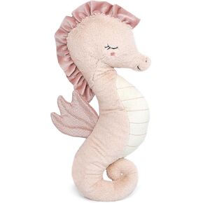 Mon Ami Pink Seahorse على شكل وسادة ديكور - 18 × 8 "، وسادة رمي اللكنة الزخرفية ، أو المحيط محشوة بالحيوان للحضانة