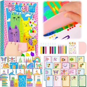 Rainbow Magic Scratch Art Set-20 Premium Scratch Paper مع أدوات 7 ألوان ، وهدايا عيد الفصح تخلق روائع وبطاقات بريدية عائمة ، وملصقات هدية إبداعية للفنانين الشباب المشمولة