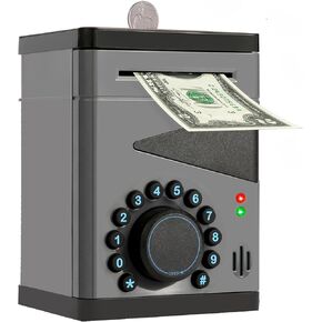 Boy Piggy Bank for Kids, Safe for Kid with Cultivating Good Saving Habit, Electronic Bank for Real Money, Ideal Gift for 3 4 5 6 7 8-12 Years Old Children Teens Toddler (Black)