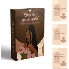 Affirmations for Black Women - Bloom Where You Are Planted Affirmation Card Deck, 52 positive affirmation cards, Daily Affirmations for Black Women