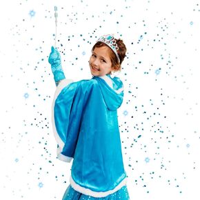 Butterfly Craze Snow Princess Kids Cape with Hood - A Gorgeous Ice Blue Children's Warm Winter Wrap Shawl for Your Toddler