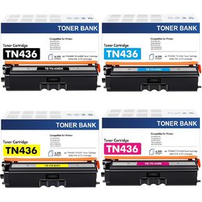 TN-436 TN436 Toner Cartridge Set Compatible Replacement for Brother TN436 TN 436 TN-436 TN436BK for Brother MFC-L8900CDW HLL8360Cdw HLL8360Cdwt MFCLL9570 HLL9310Cdw Printer Ink (BCYM, 4 Pack)