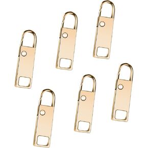 Mongather 6 Pieces Removable Zipper Pull ReplacementUniversal Metal Zipper Head, Suitable for Suitcases, Backpacks, Wallets, Pants, Jackets (MG-Gold)…