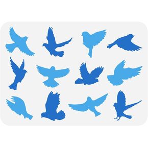 FINGERINSPIRE Flying Birds Painting Stencil 8.3x11.7inch Large Birds with Spreading Wings Stencil for Painting Reusable Animal Theme Drawing Template for DIY Crafts Home Wall Floor Tiles Decoration