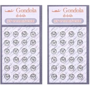 48 Pcs Silver Metal Fastener Buttons 6mm Mini Sew-on Snap Press Studs Sewing Buttons for DIY Doll Clothes, Clothing Sewing Accessories (6mm)