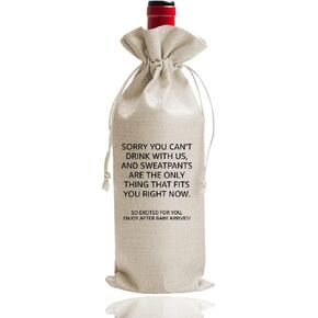 Now You Can Stop Asking, Pregnancy Announcement Gift - Baby Reveal Wine Bag for Grandparents, Aunt, Uncle (DL053)