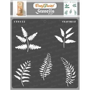 مقرات أوراق السرخس القابلة لإعادة الاستخدام القابلة لإعادة الاستخدام للطلاء على الخشب والقطن والورق والأقمشة والأرضية والجدار والبلاط - السرخس - 6 × 6 بوصات - فنون فنية وحرف ديي لطلاء الزهور والأوراق in Kuwait