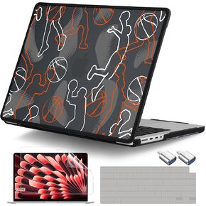 DONGKE for MacBook Air 13.6 inch Case M3 M2 2024-2022 Release Model A3113 A2681, Anti-Cracking & Anti-Fingerprint Plastic Hard Shell Cover with Soft Rubber Bumper for Teen Girl, Red Lips