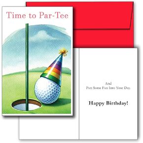 Golf Birthday Card with a Red Envelope - Linen Cardstock - Funny Golf Birthday Card for Dad, Father-in-Law or Boyfriend