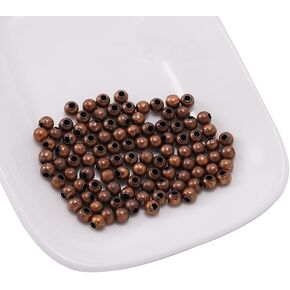 100Pcs 5mm Round Copper Metal Beads for Jewelry Making, Beading and Jewelry Accessories