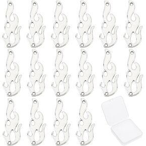 SUNNYCLUE 1 Box 40Pcs Fire Charm Flame Charms Bulk Camping Pendants Vintage Tibetan Alloy Antique Silver Links Connectors for Jewelry Making Charms Necklace Bracelet DIY Craft Findings Supplies Women