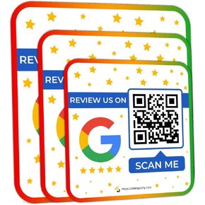 ملصقات مراجعة Google | 3 ملصقات حزمة | مراجعة رمز الاستجابة السريعة | مراجعة ملصق | مسح غير محدود (1 حزمة-3-مالي)